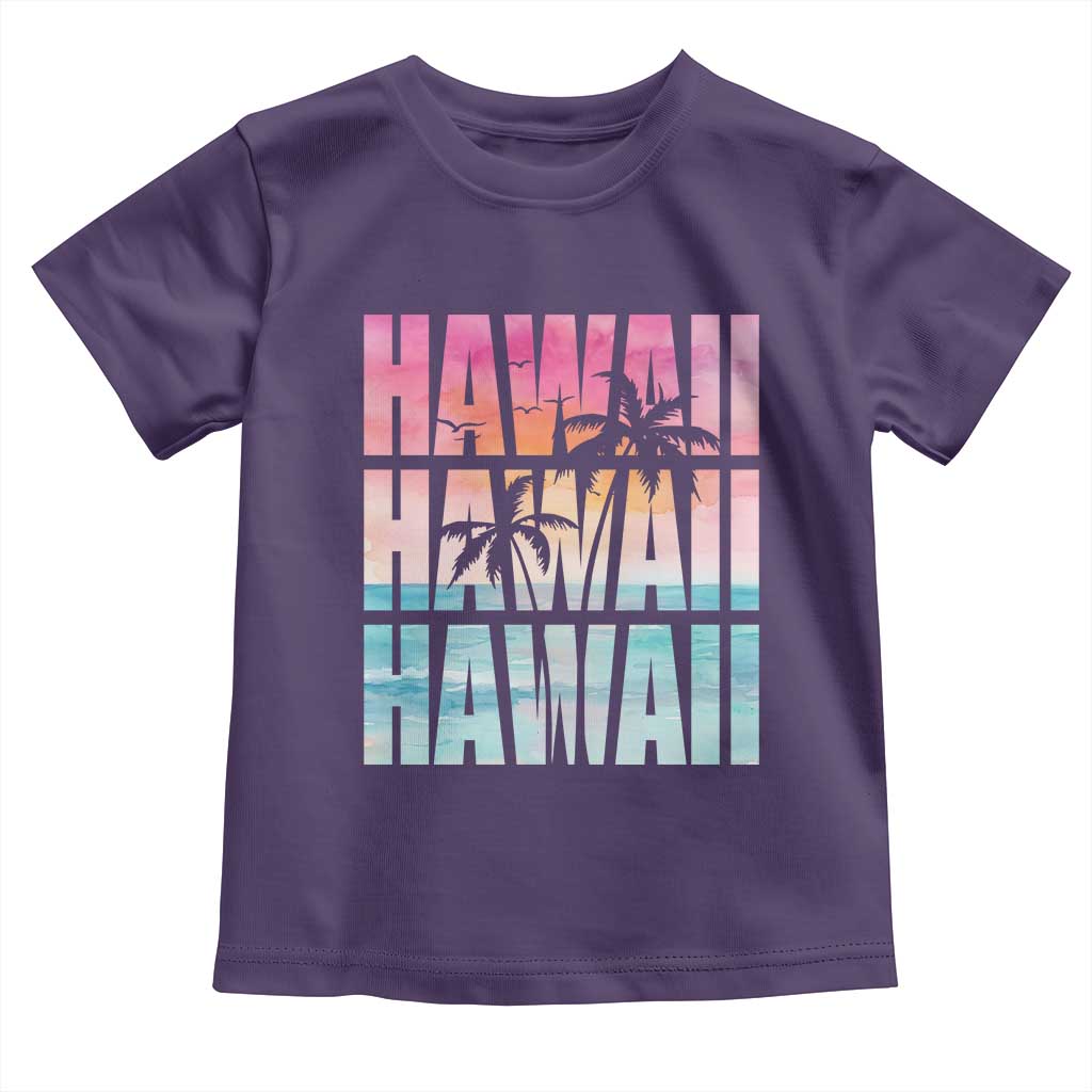 Hawaii Summer Vacation Toddler T Shirt Vintage Tropical Beach Graphic