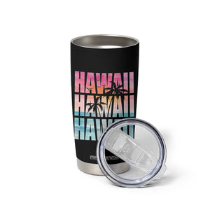 Hawaii Summer Vacation Tumbler Cup Vintage Tropical Beach Graphic