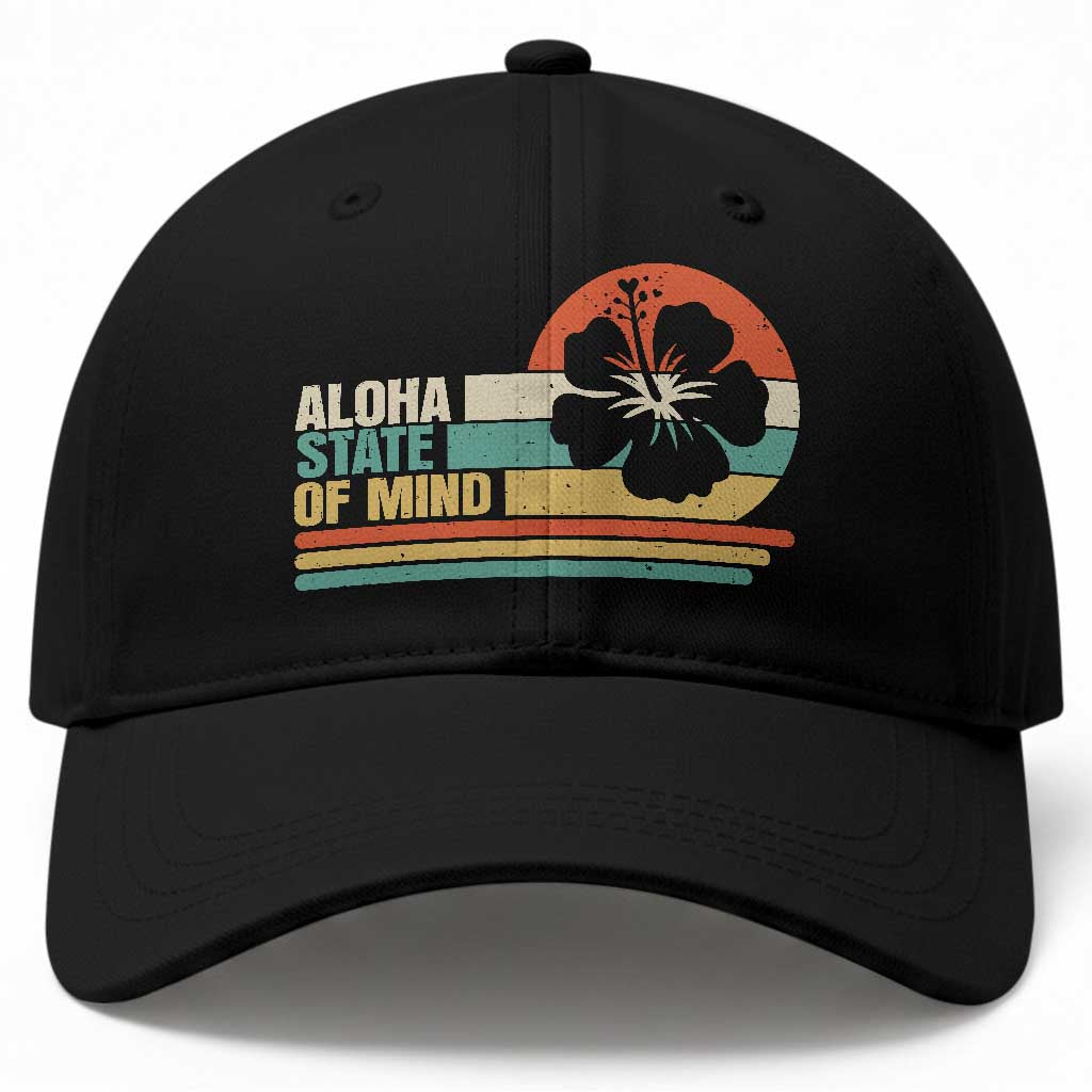 Aloha State Of Mind Baseball Cap Tropical Hibiscus Floral TS14 Print Your Wear