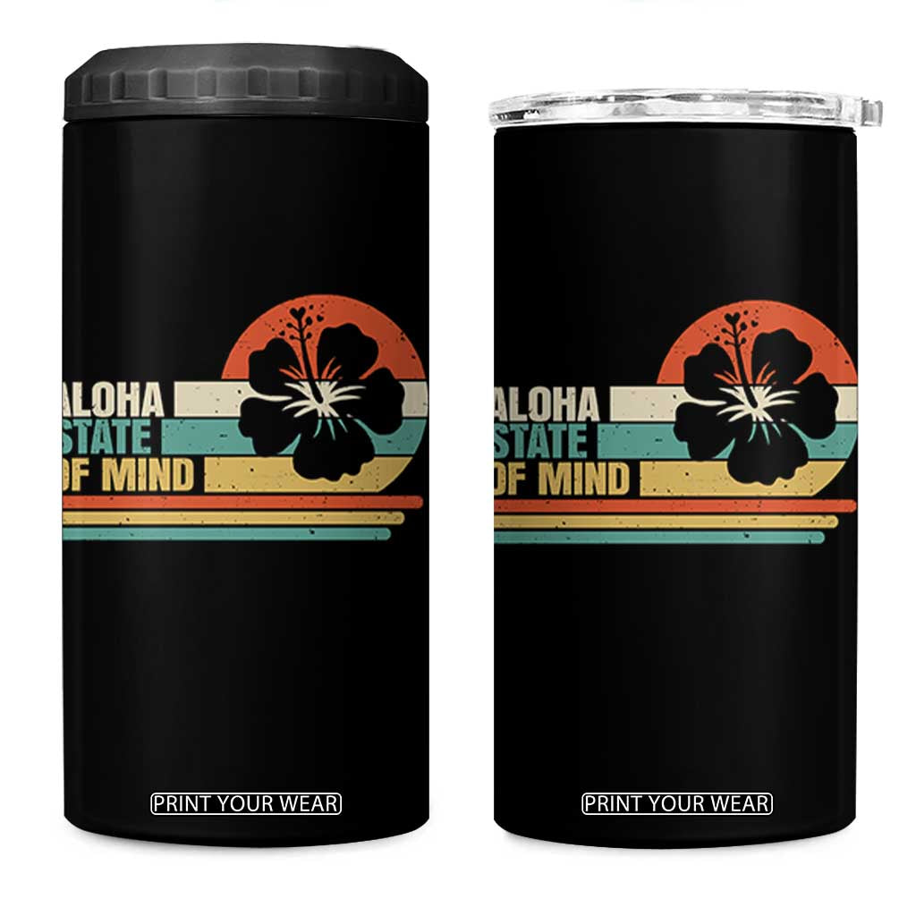 Aloha State Of Mind 4 in 1 Can Cooler Tumbler Tropical Hibiscus Floral