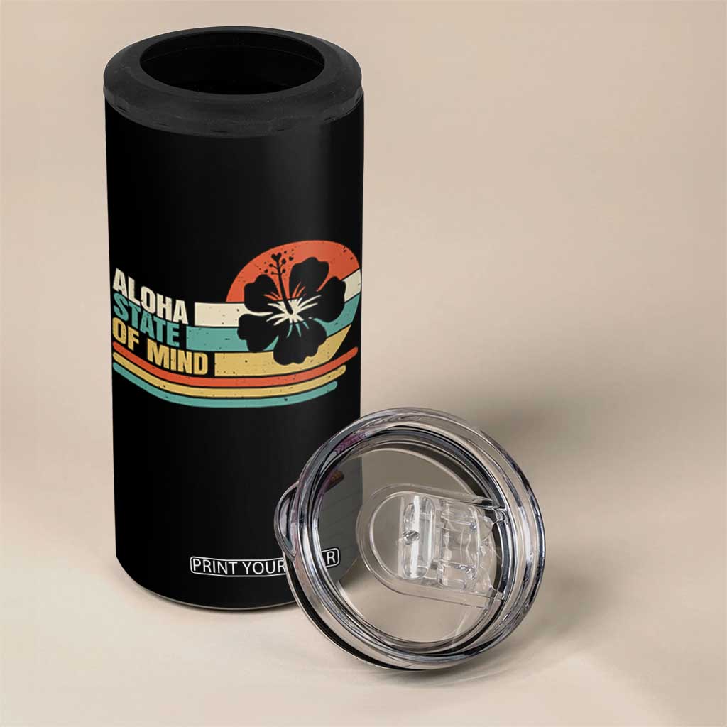 Aloha State Of Mind 4 in 1 Can Cooler Tumbler Tropical Hibiscus Floral