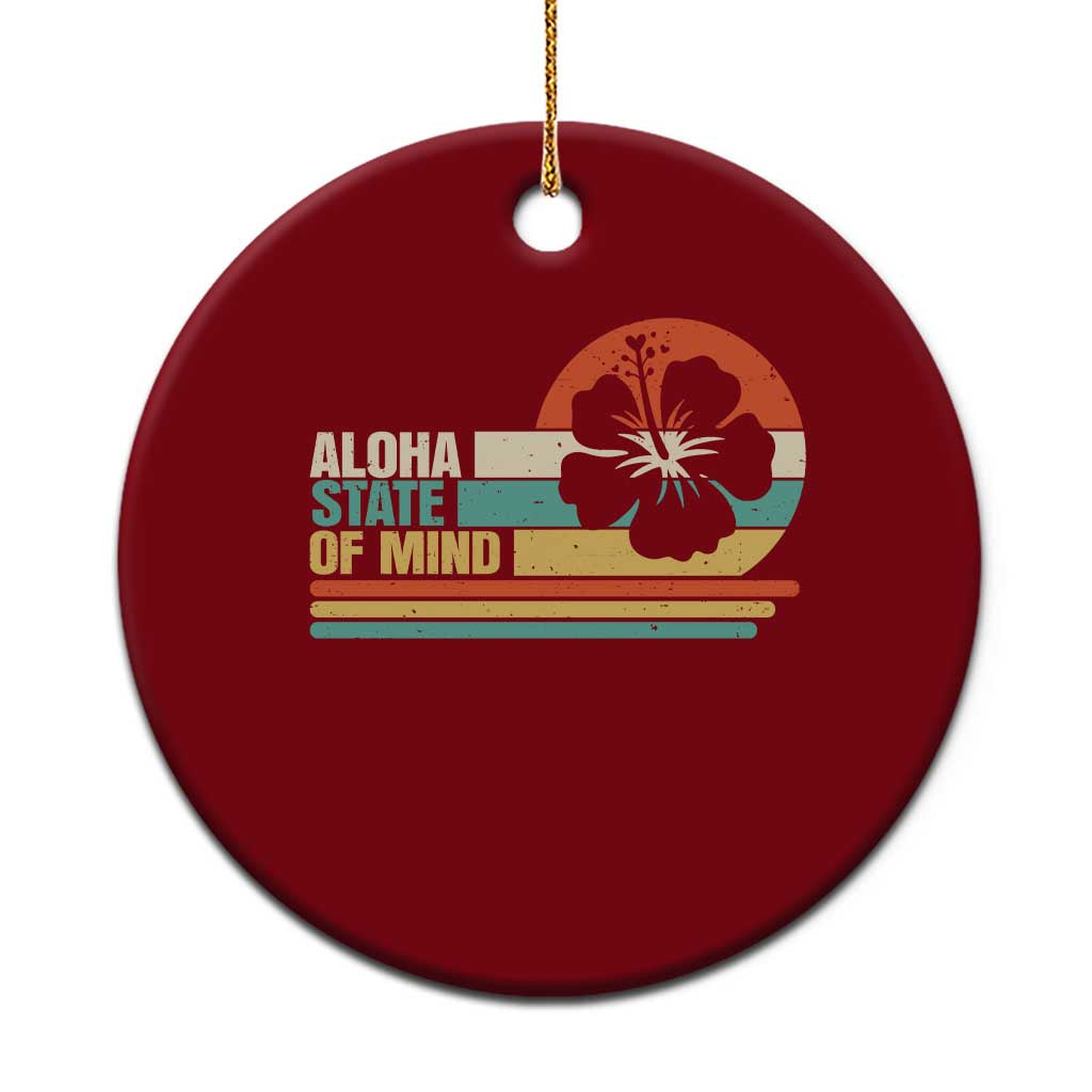 Aloha State Of Mind Ceramic Ornament Tropical Hibiscus Floral TS14 1pc Red Print Your Wear