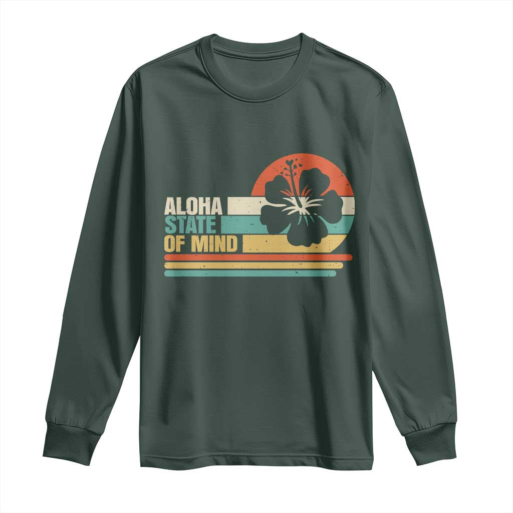Aloha State Of Mind Long Sleeve Shirt Tropical Hibiscus Floral