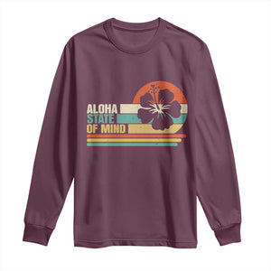 Aloha State Of Mind Long Sleeve Shirt Tropical Hibiscus Floral