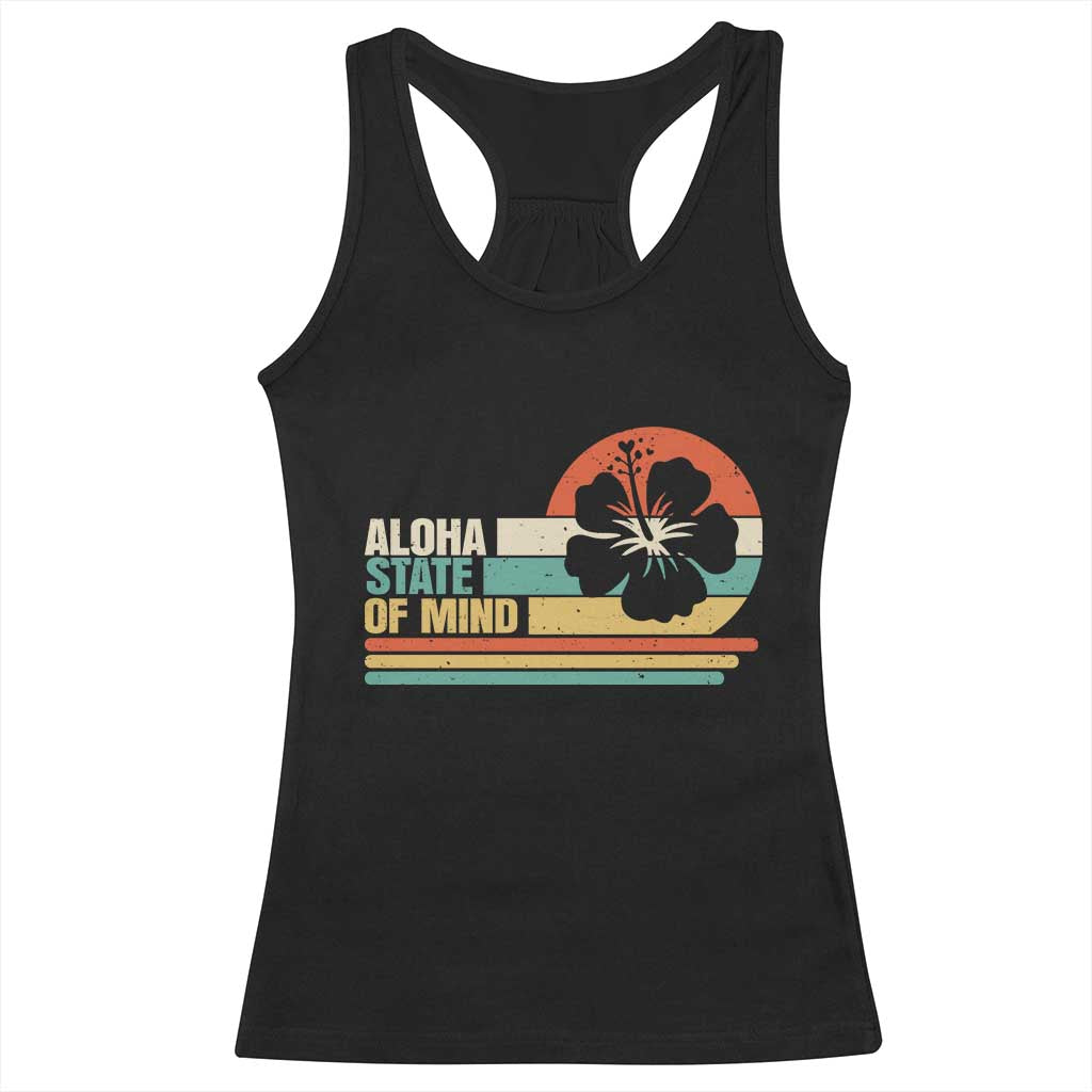 Aloha State Of Mind Racerback Tank Top Tropical Hibiscus Floral TS14 Black Print Your Wear