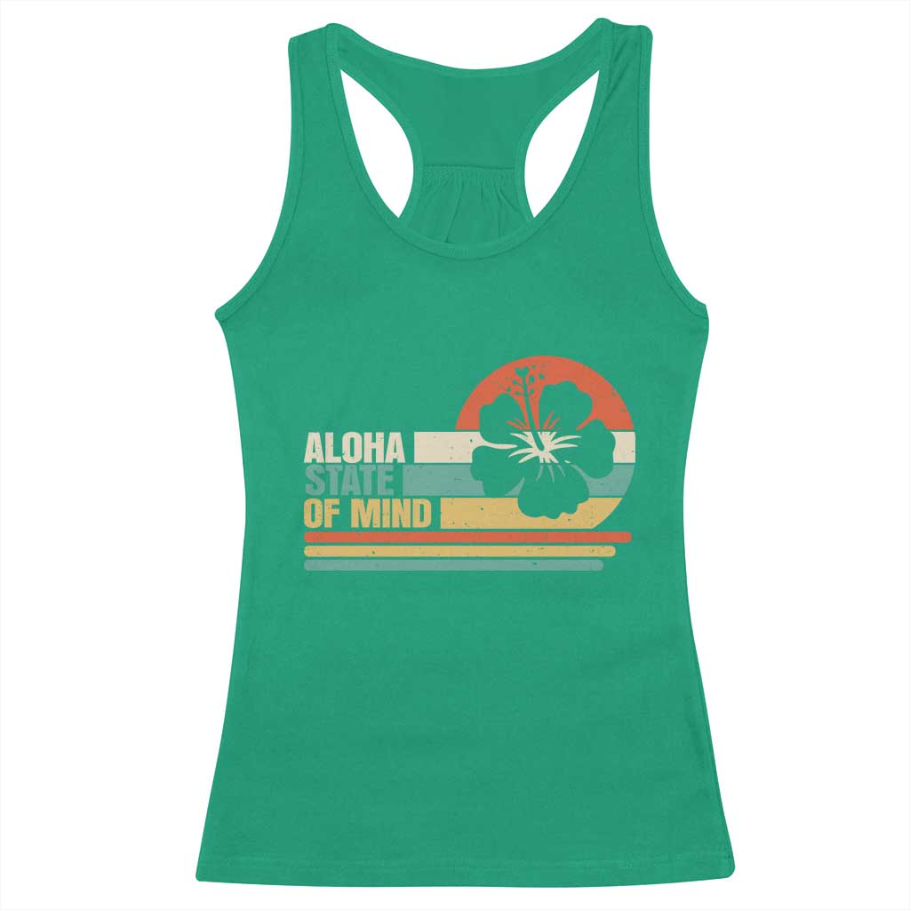 Aloha State Of Mind Racerback Tank Top Tropical Hibiscus Floral
