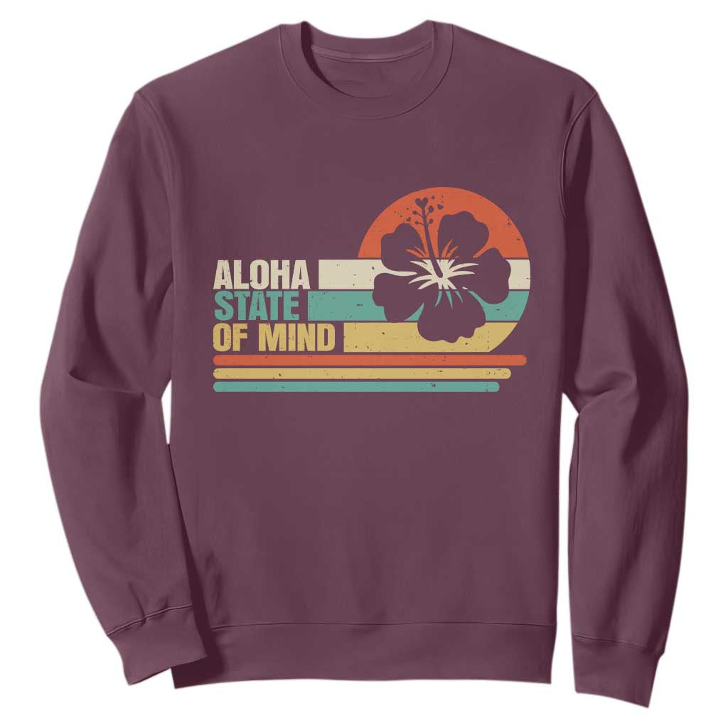 Aloha State Of Mind Sweatshirt Tropical Hibiscus Floral