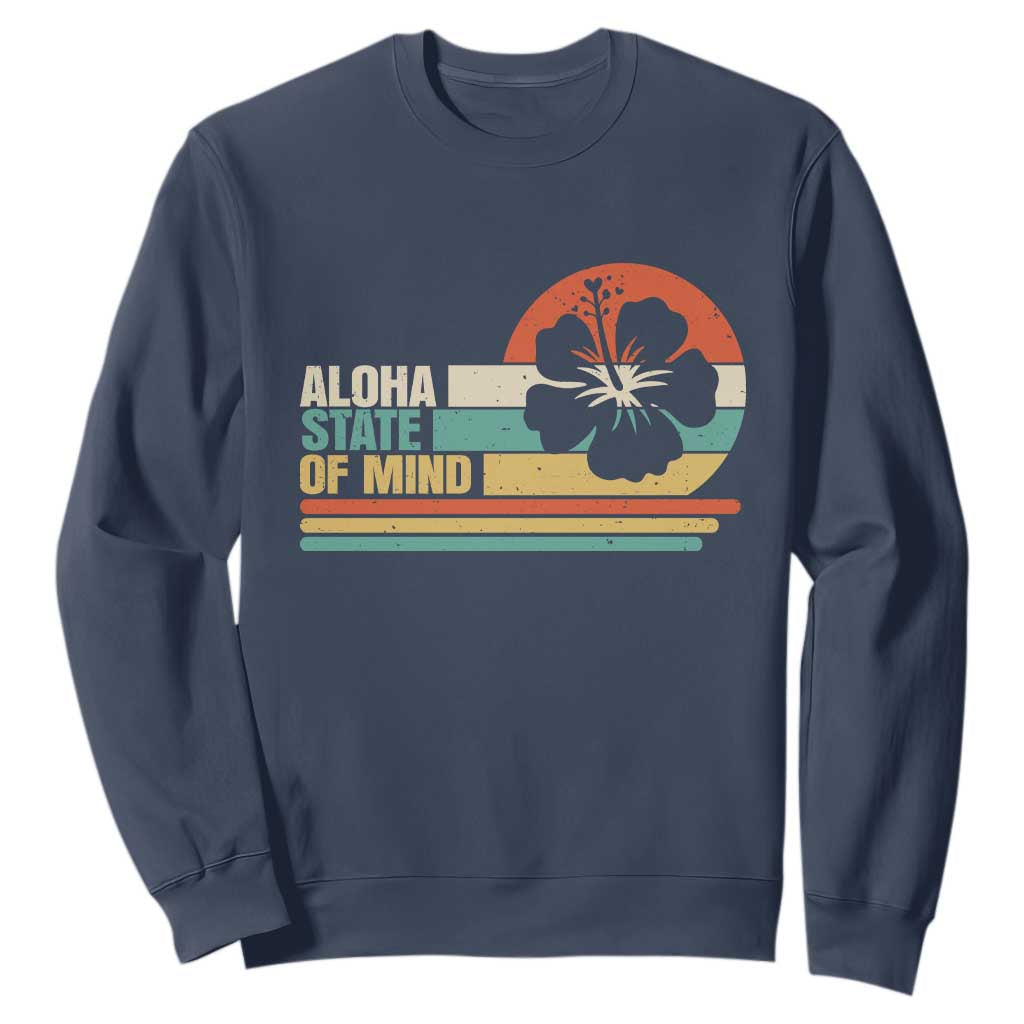 Aloha State Of Mind Sweatshirt Tropical Hibiscus Floral