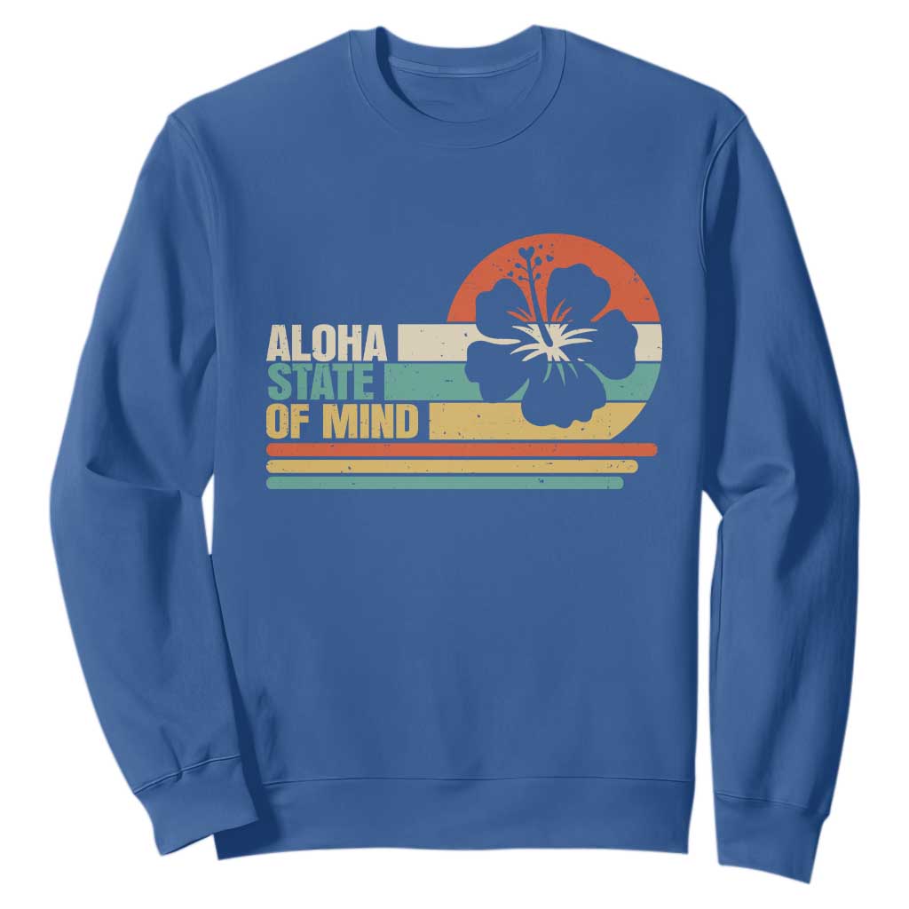 Aloha State Of Mind Sweatshirt Tropical Hibiscus Floral