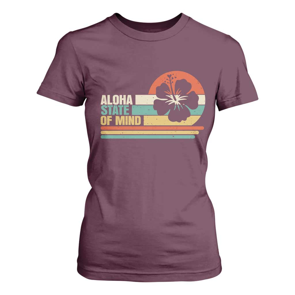 Aloha State Of Mind T Shirt For Women Tropical Hibiscus Floral