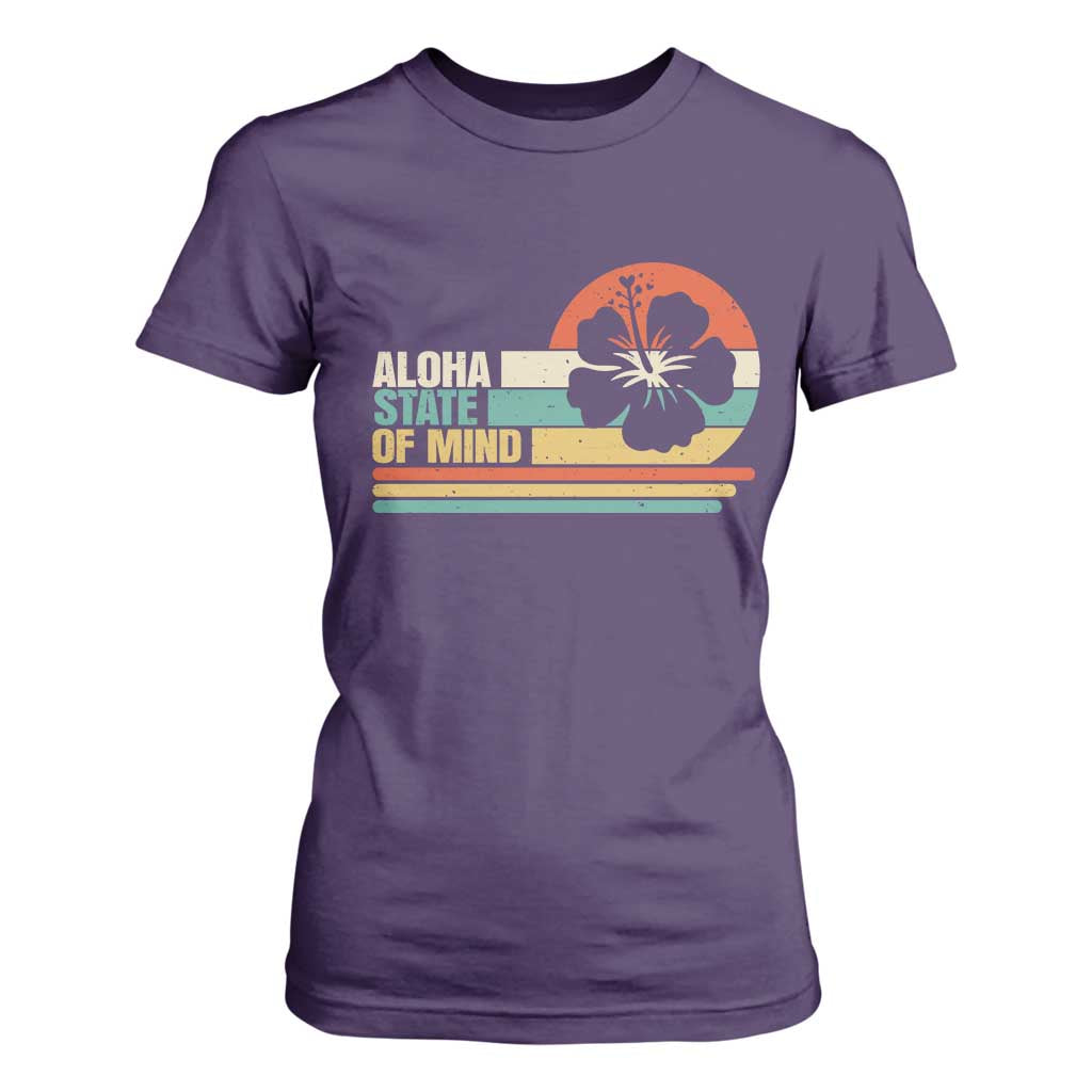Aloha State Of Mind T Shirt For Women Tropical Hibiscus Floral