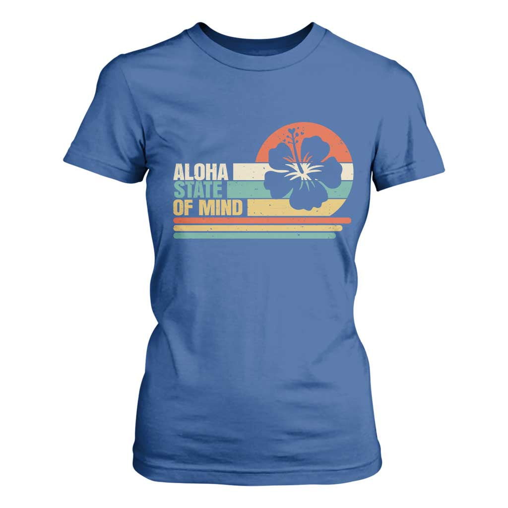 Aloha State Of Mind T Shirt For Women Tropical Hibiscus Floral