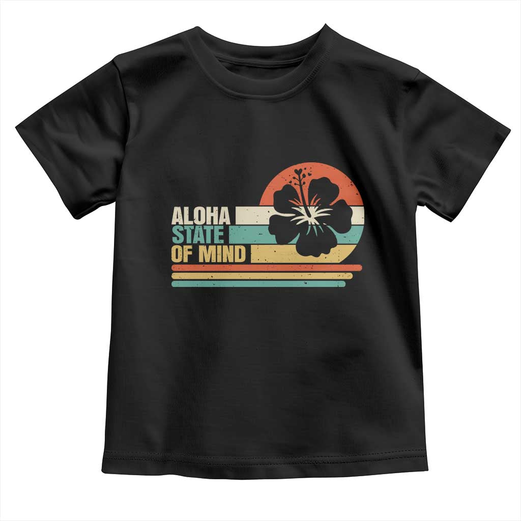 Aloha State Of Mind Toddler T Shirt Tropical Hibiscus Floral TS14 Black Print Your Wear