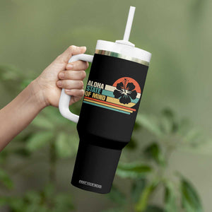 Aloha State Of Mind Tumbler With Handle Tropical Hibiscus Floral