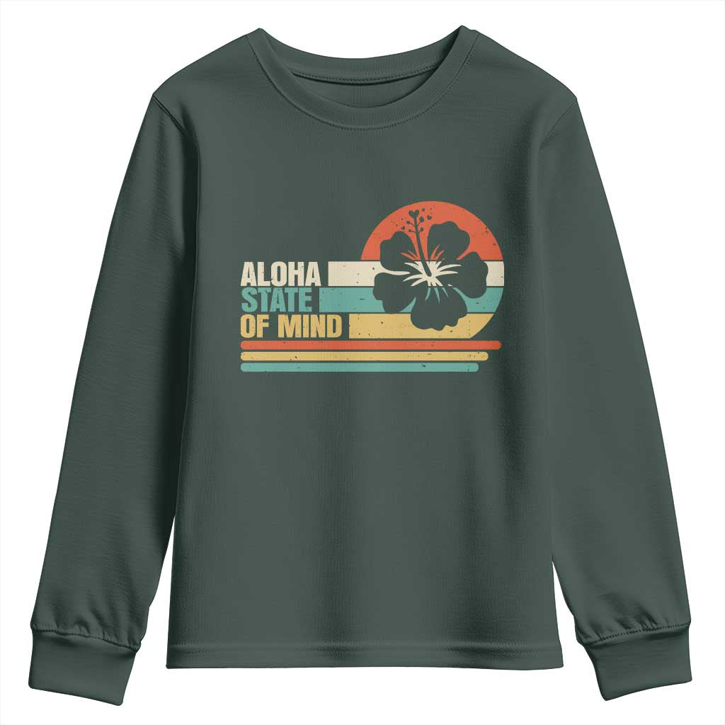 Aloha State Of Mind Youth Sweatshirt Tropical Hibiscus Floral