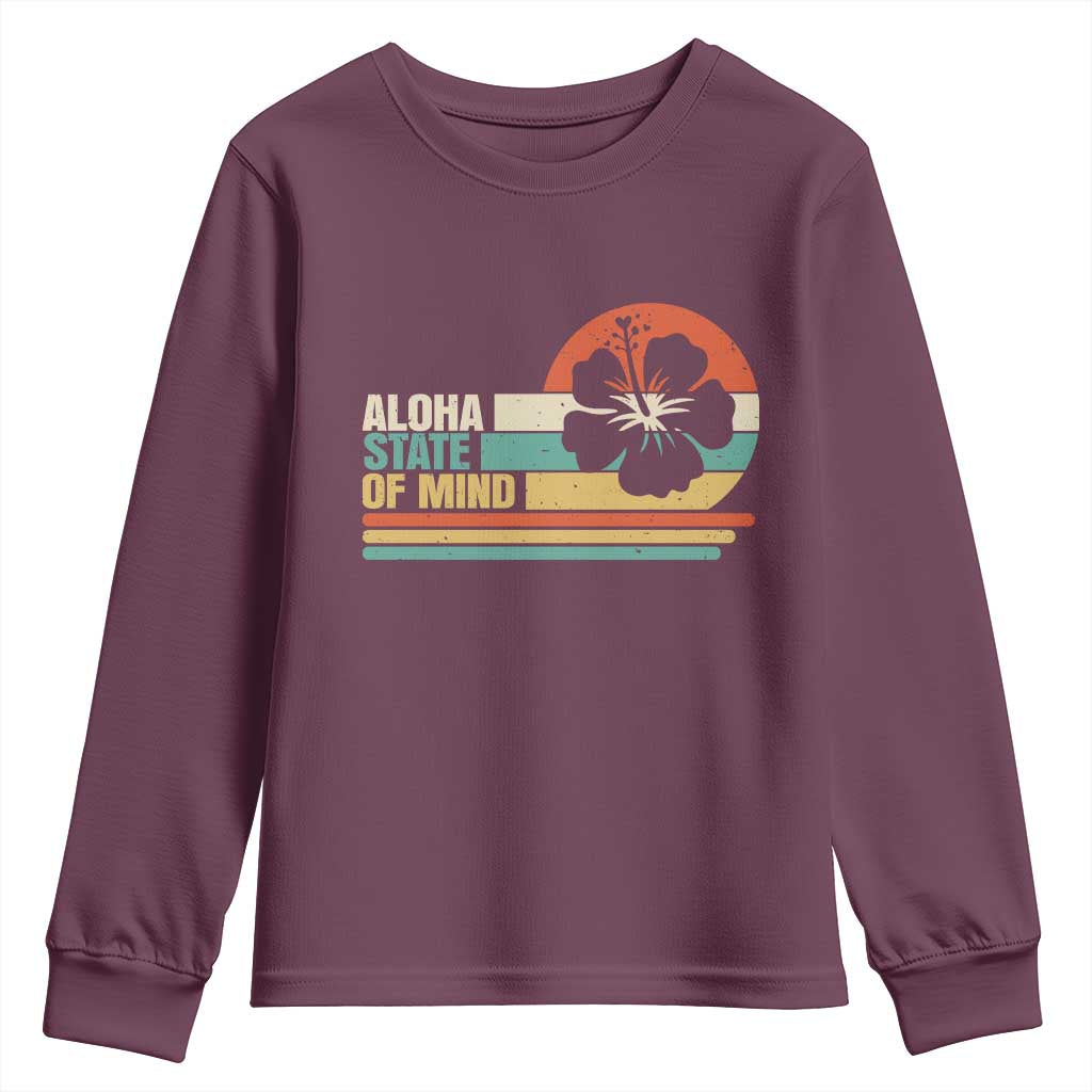 Aloha State Of Mind Youth Sweatshirt Tropical Hibiscus Floral