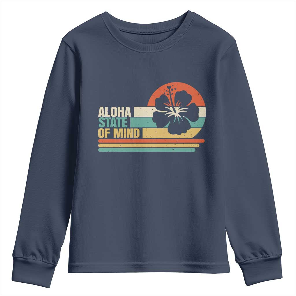 Aloha State Of Mind Youth Sweatshirt Tropical Hibiscus Floral