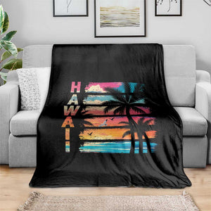 Vintage Hawaii Tropical Beach Vacation Throw Blanket