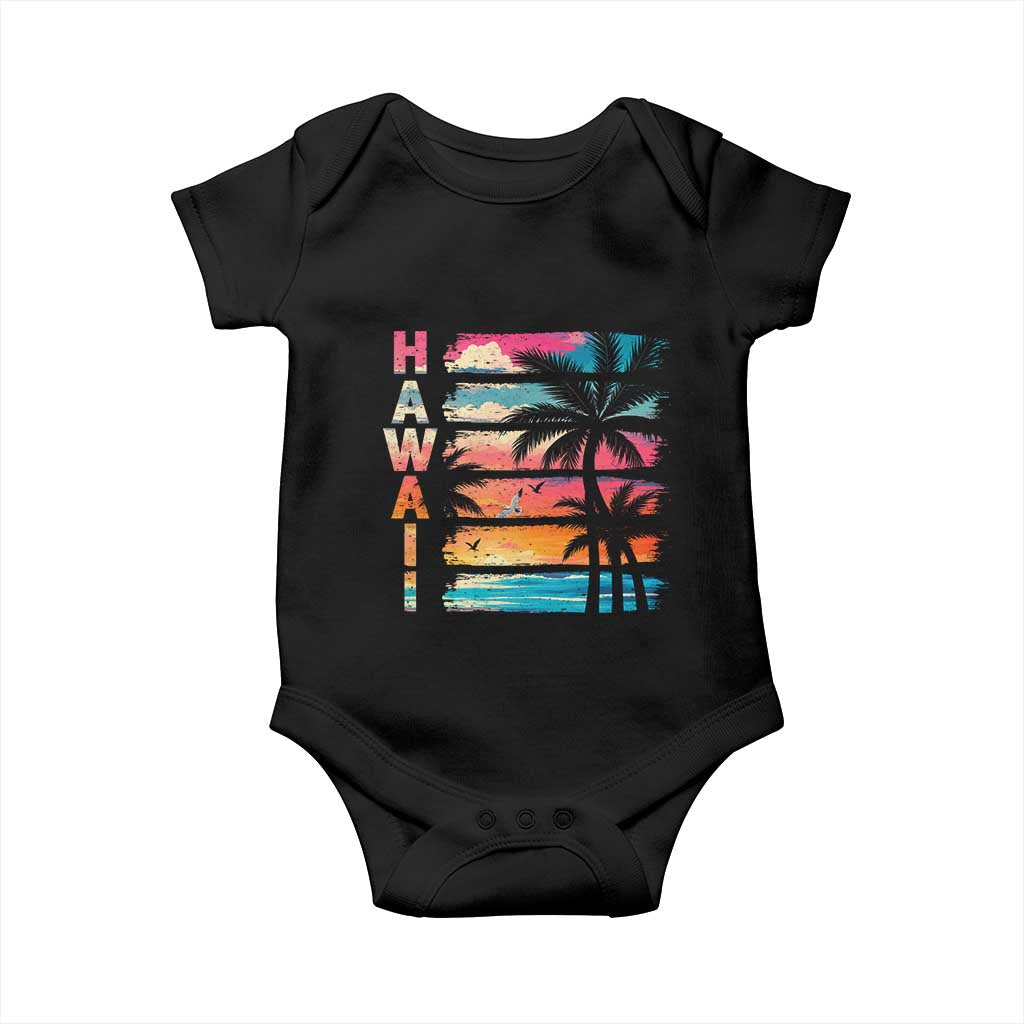 Vintage Hawaii Tropical Beach Vacation Baby Onesie TS14 Black Print Your Wear