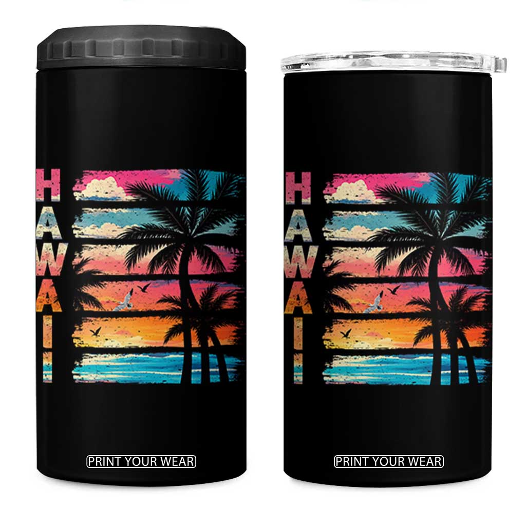 Vintage Hawaii Tropical Beach Vacation 4 in 1 Can Cooler Tumbler TS14 One Size: 16 oz Black Print Your Wear