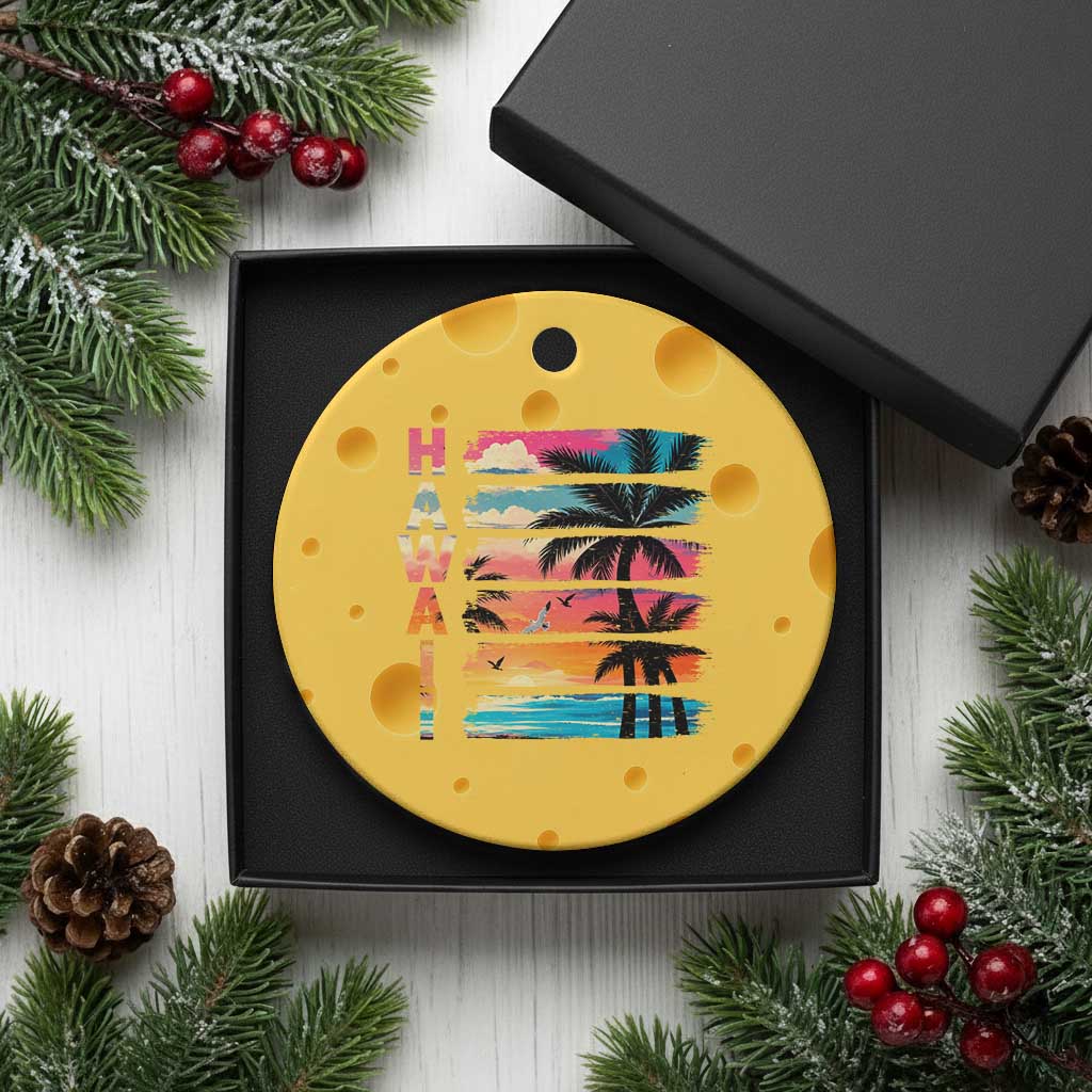 Vintage Hawaii Tropical Beach Vacation Ceramic Ornament TS14 1pc Yellow Cheese Print Your Wear