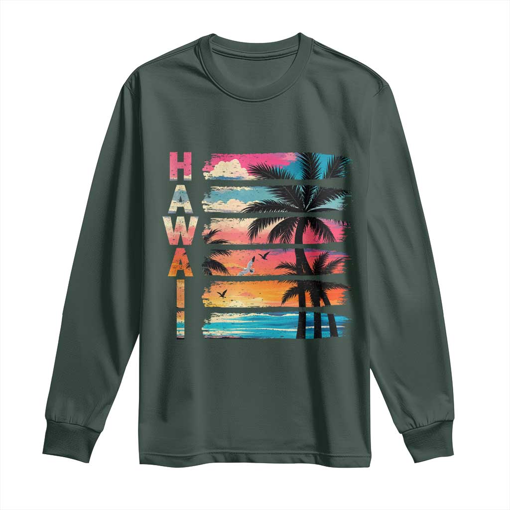 Vintage Hawaii Tropical Beach Vacation Long Sleeve Shirt