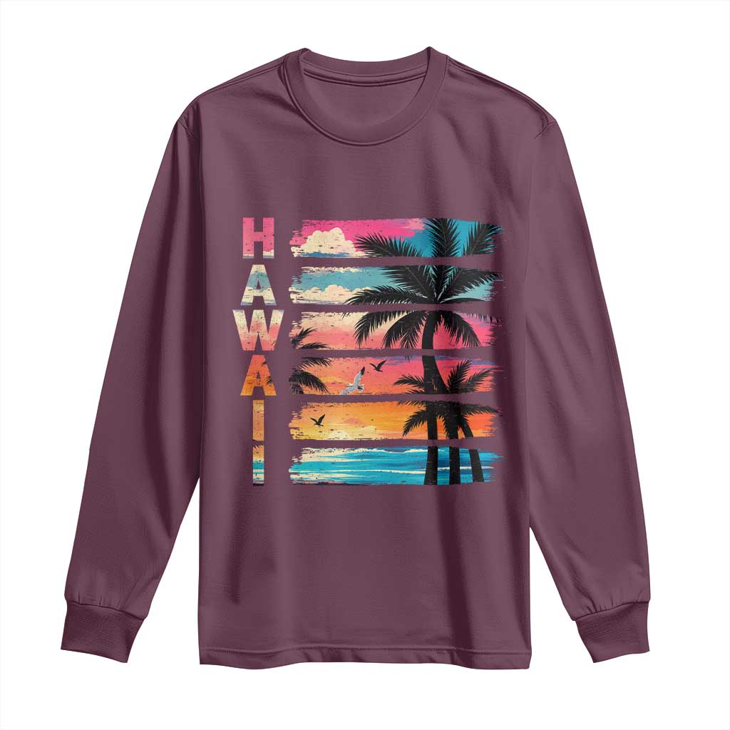 Vintage Hawaii Tropical Beach Vacation Long Sleeve Shirt