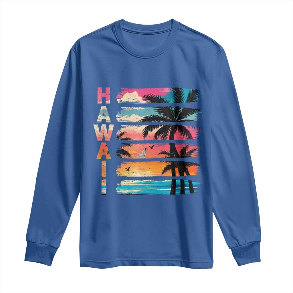 Vintage Hawaii Tropical Beach Vacation Long Sleeve Shirt
