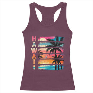 Vintage Hawaii Tropical Beach Vacation Racerback Tank Top TS14 Maroon Print Your Wear