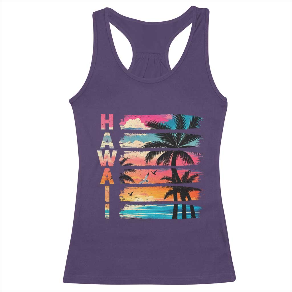 Vintage Hawaii Tropical Beach Vacation Racerback Tank Top TS14 Purple Print Your Wear