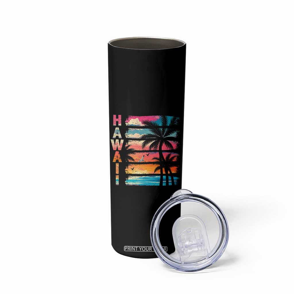 Vintage Hawaii Tropical Beach Vacation Skinny Tumbler