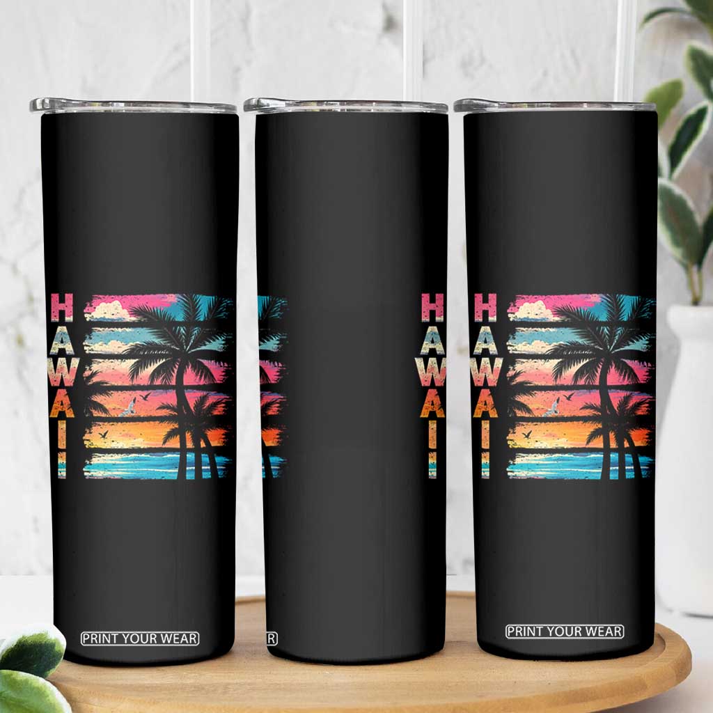 Vintage Hawaii Tropical Beach Vacation Skinny Tumbler