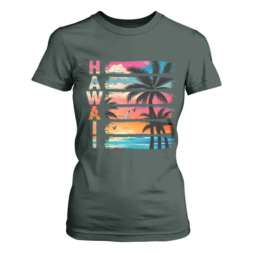 Vintage Hawaii Tropical Beach Vacation T Shirt For Women