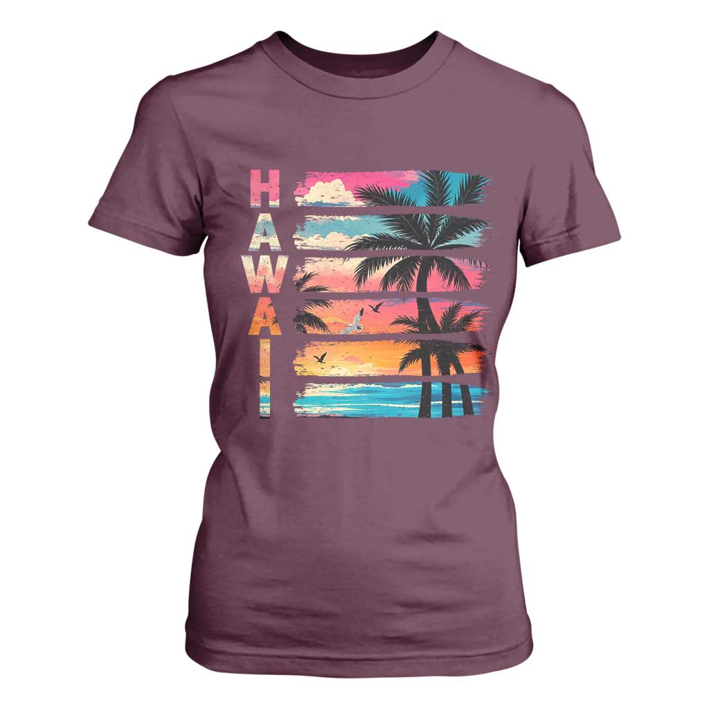 Vintage Hawaii Tropical Beach Vacation T Shirt For Women
