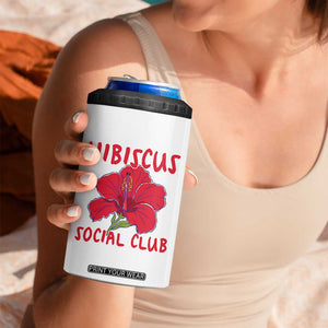 Hibiscus Flower 4 in 1 Can Cooler Tumbler Aloha Hawaii Tropical Beach Vacation