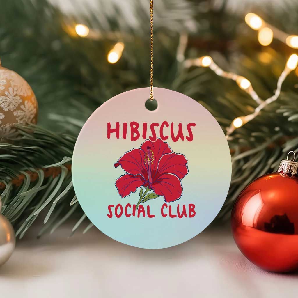 Hibiscus Flower Ceramic Ornament Aloha Hawaii Tropical Beach Vacation