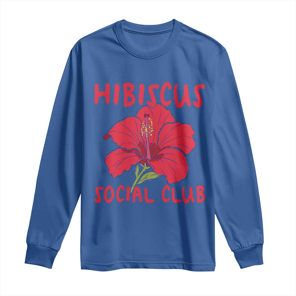 Hibiscus Flower Long Sleeve Shirt Aloha Hawaii Tropical Beach Vacation