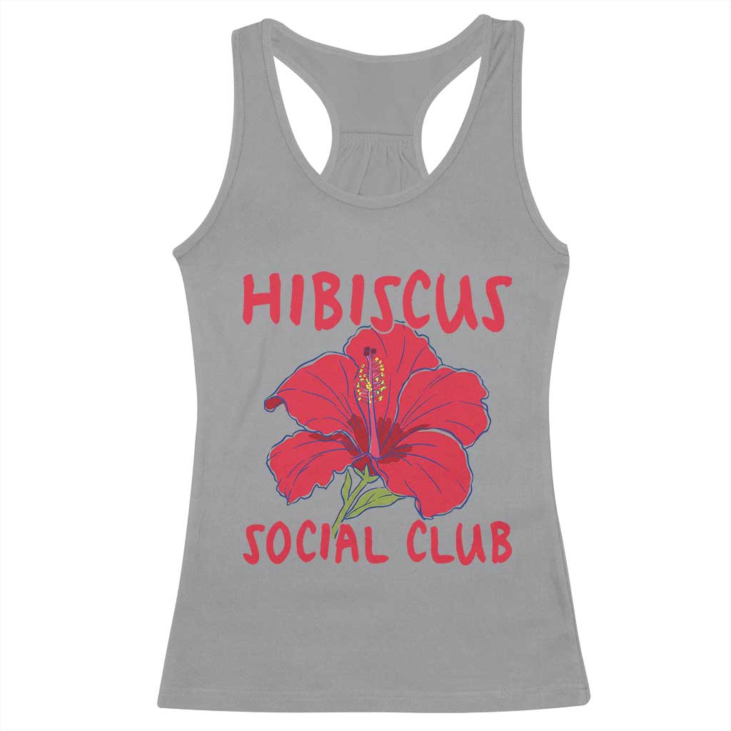 Hibiscus Flower Racerback Tank Top Aloha Hawaii Tropical Beach Vacation