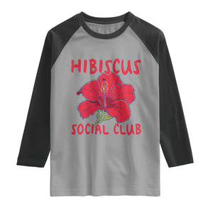 Hibiscus Flower Raglan Shirt Aloha Hawaii Tropical Beach Vacation