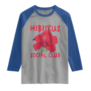 Hibiscus Flower Raglan Shirt Aloha Hawaii Tropical Beach Vacation