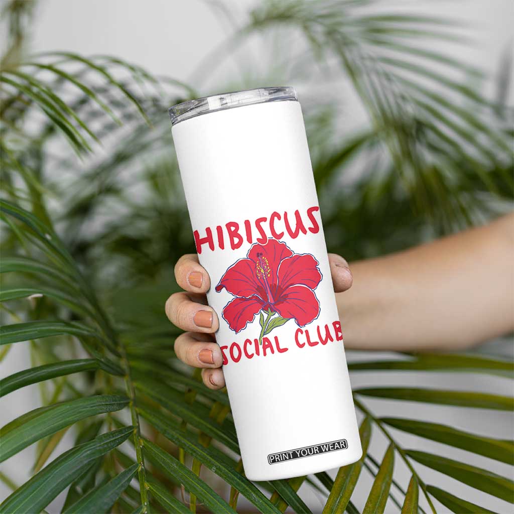 Hibiscus Flower Skinny Tumbler Aloha Hawaii Tropical Beach Vacation
