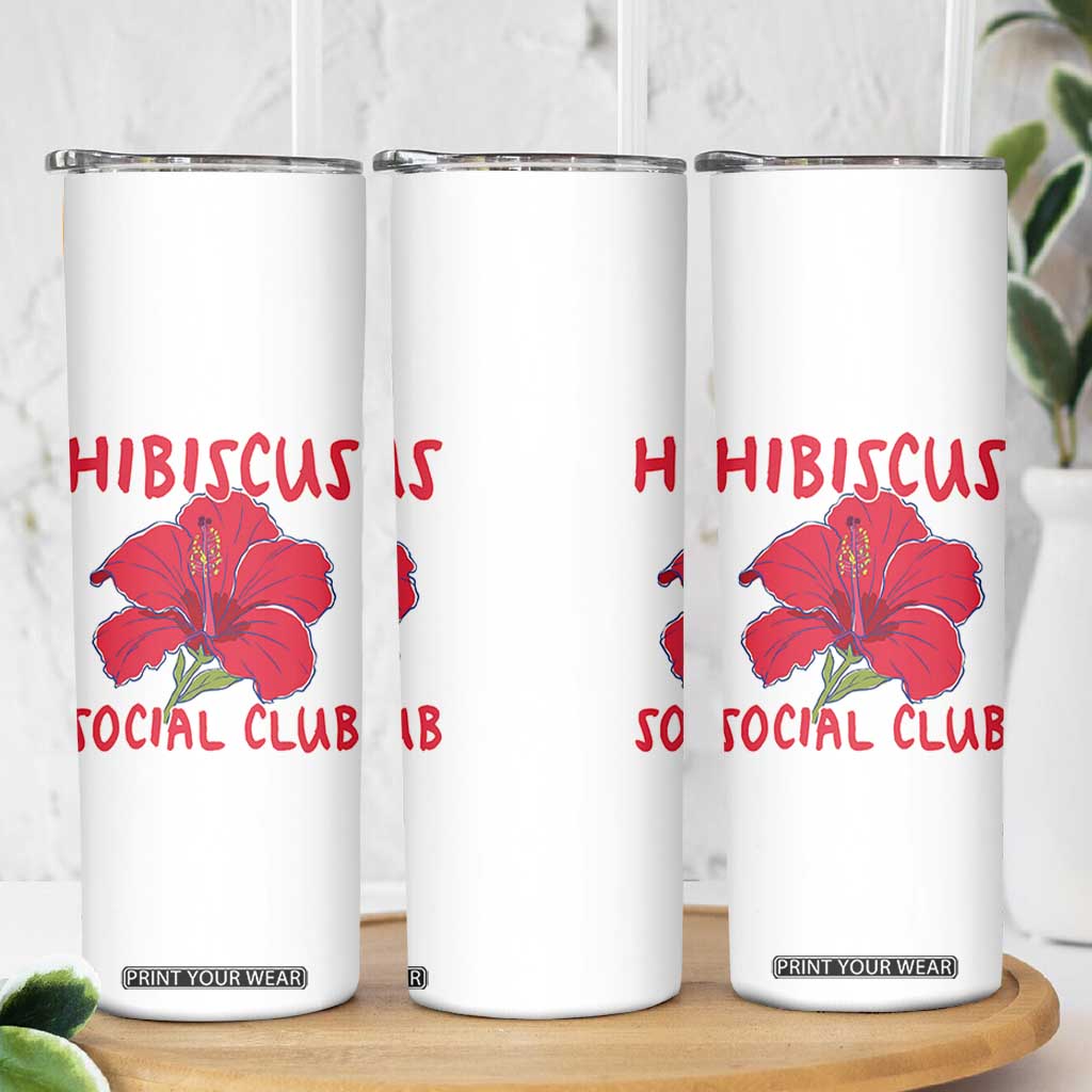 Hibiscus Flower Skinny Tumbler Aloha Hawaii Tropical Beach Vacation