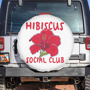 Hibiscus Flower Spare Tire Cover Aloha Hawaii Tropical Beach Vacation TS14 No hole White Print Your Wear