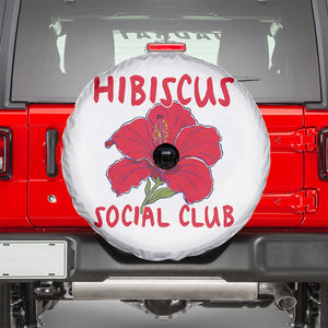 Hibiscus Flower Spare Tire Cover Aloha Hawaii Tropical Beach Vacation TS14 White Print Your Wear