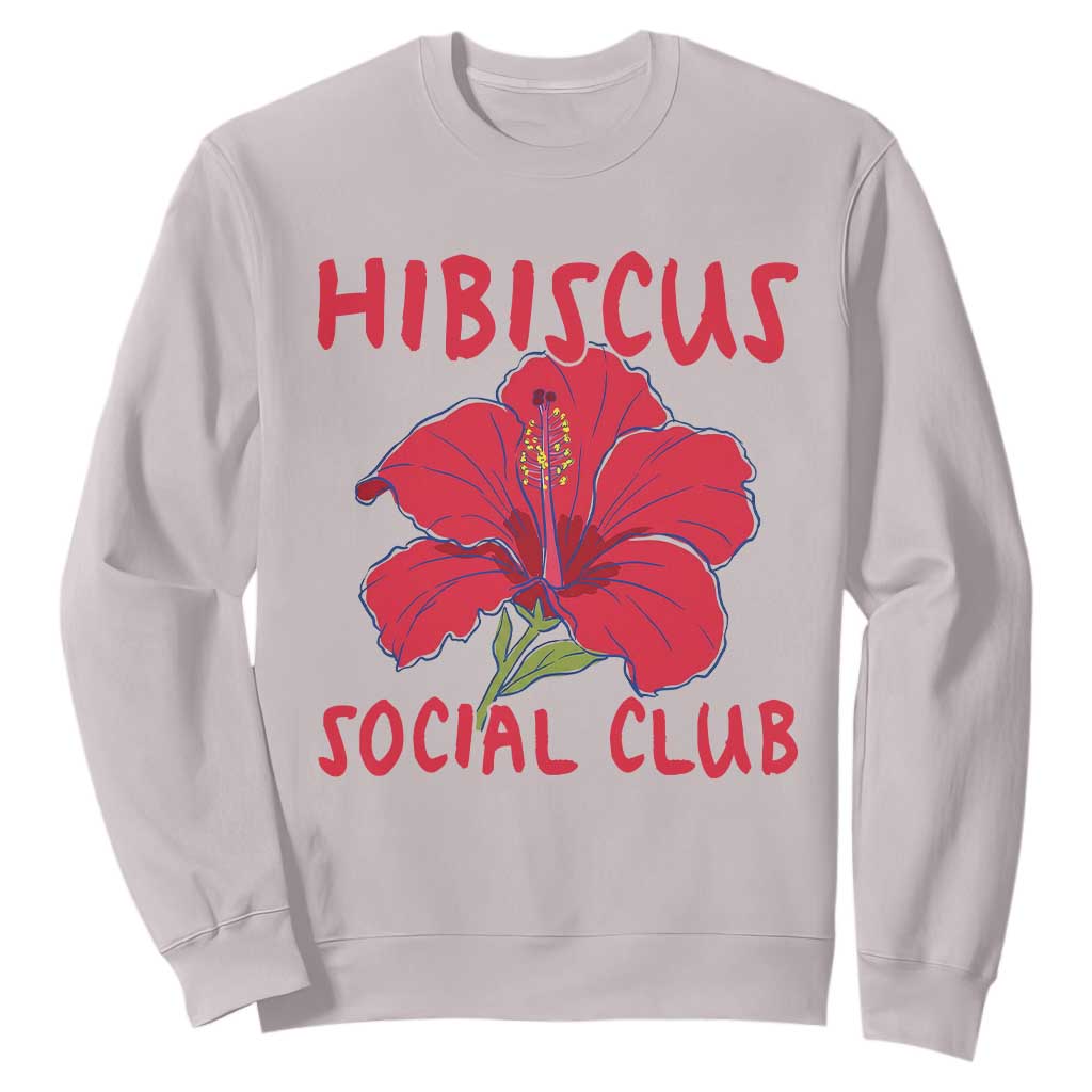 Hibiscus Flower Sweatshirt Aloha Hawaii Tropical Beach Vacation
