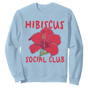 Hibiscus Flower Sweatshirt Aloha Hawaii Tropical Beach Vacation