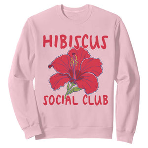 Hibiscus Flower Sweatshirt Aloha Hawaii Tropical Beach Vacation