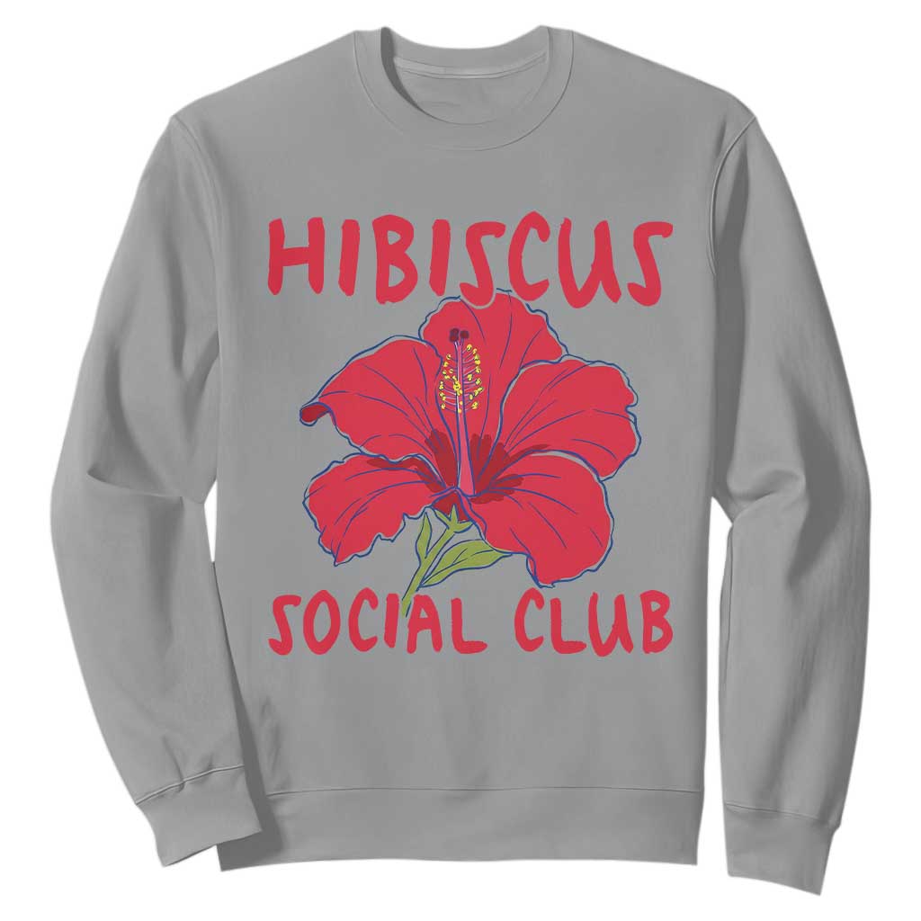 Hibiscus Flower Sweatshirt Aloha Hawaii Tropical Beach Vacation
