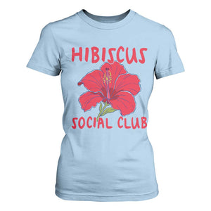 Hibiscus Flower T Shirt For Women Aloha Hawaii Tropical Beach Vacation TS14 Light Blue Print Your Wear