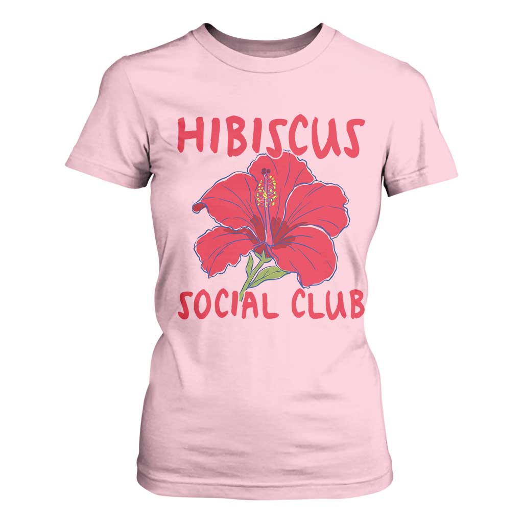 Hibiscus Flower T Shirt For Women Aloha Hawaii Tropical Beach Vacation TS14 Light Pink Print Your Wear
